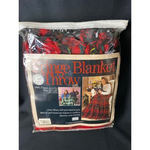 NEW Vintage Tennessee Woolen Mills Fringe Blanket Throw 50” x 60” – USA Made